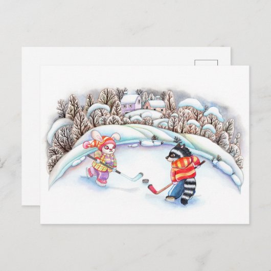 Hockey Fun Briefkaart (Voorkant / Achterkant)