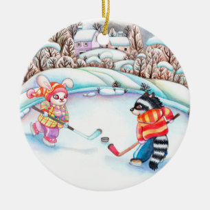Hockey Fun Keramisch Ornament