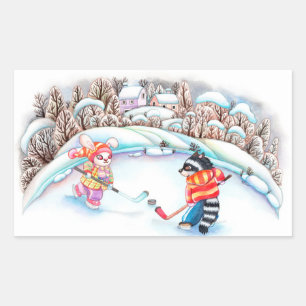 Hockey Fun Rechthoekige Sticker