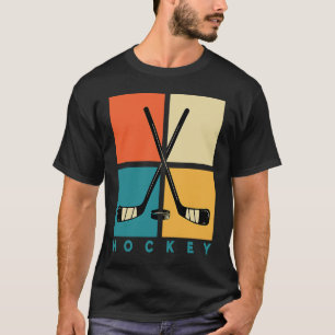 Hockey Funny Hockey Frisbee Lover Retro 70 T-shirt