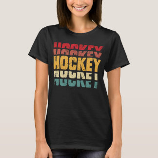 Hockey Funny Hockey Frisbee Lover Retro 70 T-shirt
