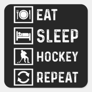 Hockey Funny Ice Hockey Player Field Gift Idee Vierkante Sticker