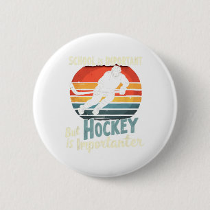 Hockey gaat voor school grappig  ronde button 5,7 cm