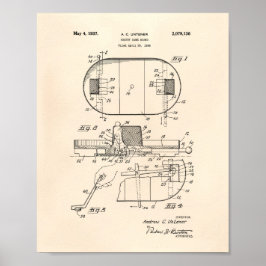 Hockey Game Board 1937 Patent Art - Old Peper Poster