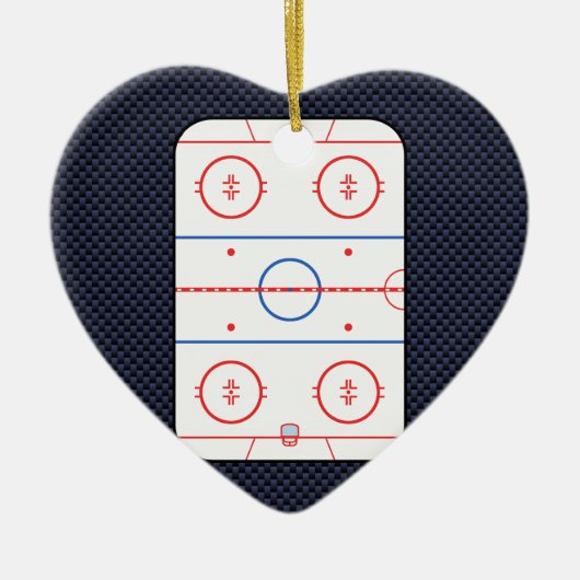 Hockey Game Companion Carbon Fibre Style Keramisch Ornament (Voorkant)