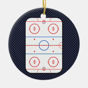 Hockey Game Companion Carbon Fibre Style Keramisch Ornament
