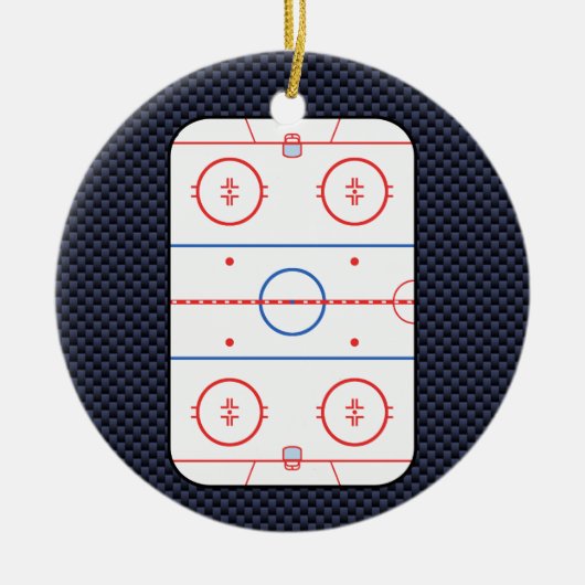 Hockey Game Companion Carbon Fibre Style Keramisch Ornament (Voorkant)
