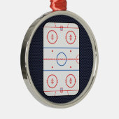 Hockey Game Companion Carbon Fibre Style Metalen Ornament (Rechts)