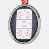 Hockey Game Companion Carbon Fibre Style Metalen Ornament (Links)