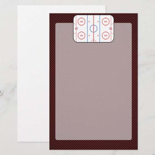 Hockey Game Companion Rink Diagram Briefpapier (Voorkant / Achterkant)