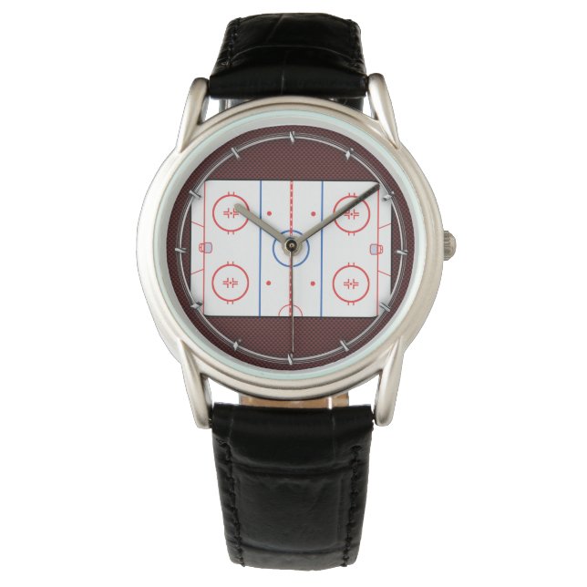 Hockey Game Companion Rink Diagram Horloge (Voorkant)