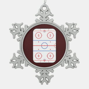 Hockey Game Companion Rink Diagram Tin Sneeuwvlok Ornament