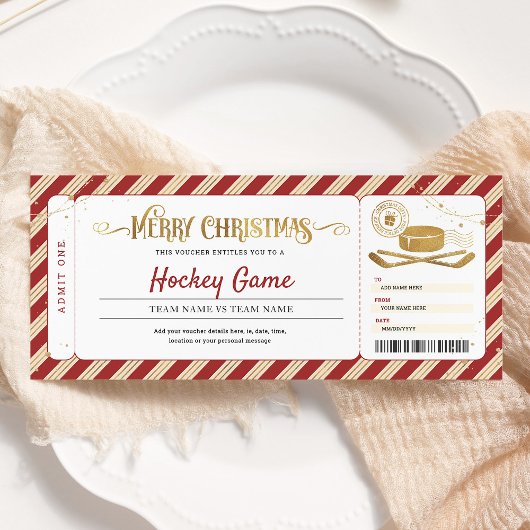 Hockey Game Verrassing Kerstmis Gift Ticket Kaart