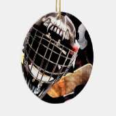 Hockey Gear Grunge Style Keramisch Ornament (Rechts)