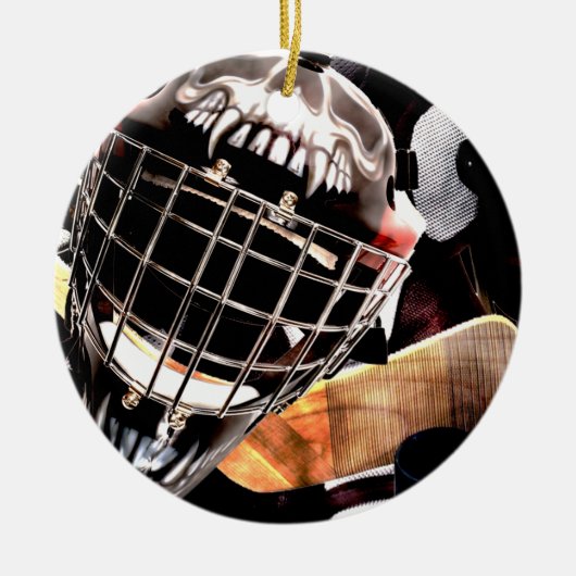 Hockey Gear Grunge Style Keramisch Ornament (Voorkant)