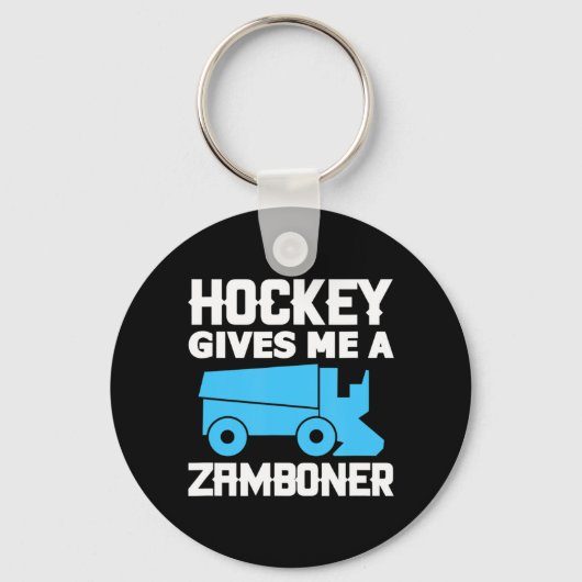 Hockey geeft me een Zamboner Ice Hockey Player Sleutelhanger (Voorkant)