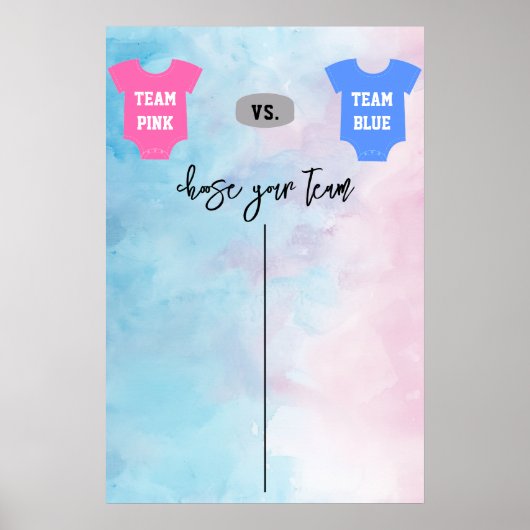 Hockey Gender Reveal Game - Breng je stem uit Poster (Voorkant)