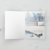 Hockey gevouwen Wenskaart Kaart (Binnen)
