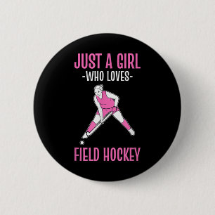 Hockey Gewoon Een Meisje Dat Van Hockey Houdt Ronde Button 5,7 Cm