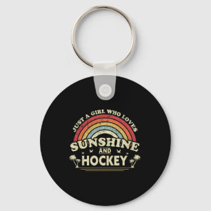 Hockey. Gewoon een meisje dat van zonneschijn en h Sleutelhanger