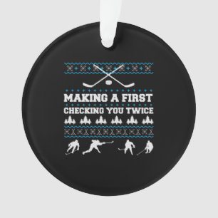 Hockey Gift Kerstmis Lelijke Kerst Sweatshirt Spor Ornament
