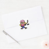 Hockey Girl 3 ticker Vierkante Sticker (Envelop)