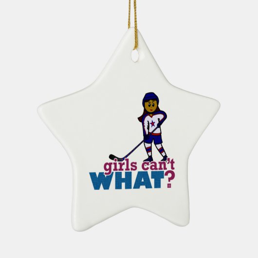 Hockey Girl Keramisch Ornament (Rechts)