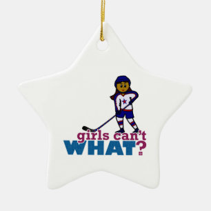 Hockey Girl Keramisch Ornament