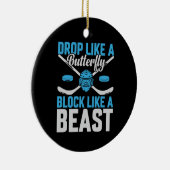 Hockey Goal Block als een Beest Keramisch Ornament (Rechts)