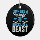 Hockey Goal Block als een Beest Keramisch Ornament (Links)