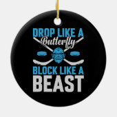 Hockey Goal Block als een Beest Keramisch Ornament (Achterkant)