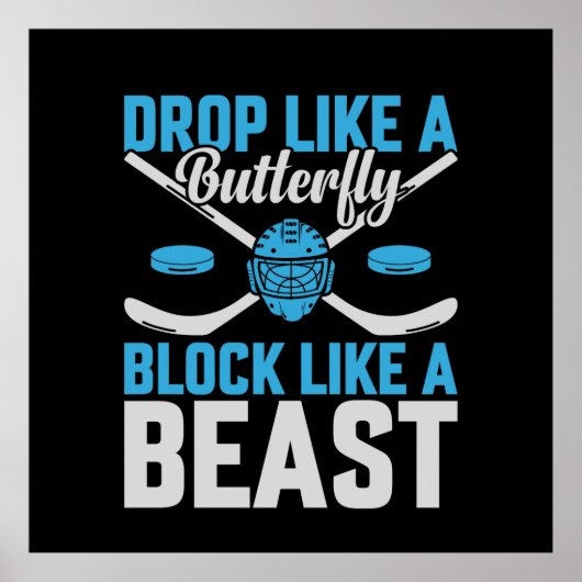 Hockey Goal Block als een Beest Poster (Voorkant)