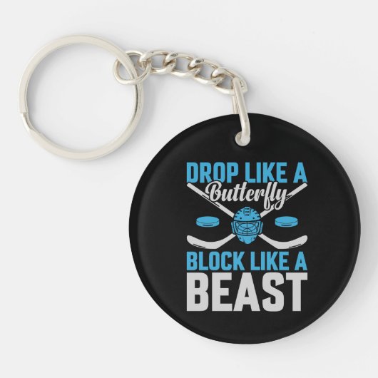 Hockey Goal Block als een Beest Sleutelhanger (Voorkant)