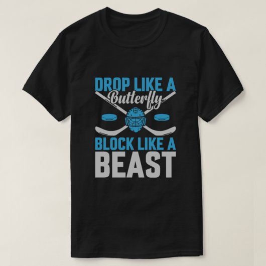Hockey Goal Block als een Beest T-shirt (Design voorkant)