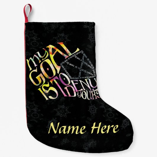 Hockey Goalie Calligram Christmas Stocking Kleine Kerstsok (Voorkant)