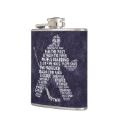 Hockey Goalie Calligram Hip Flask, Ice Background Heupfles (Links)