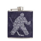 Hockey Goalie Calligram Hip Flask, Ice Background Heupfles (Voorkant)