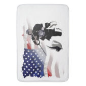 Hockey Goalie en de Amerikaanse vlag Badmat (Voorkant Verticaal)