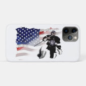Hockey Goalie en de Amerikaanse vlag Case-Mate iPhone Case (Achterkant (horizontaal))