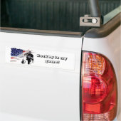 Hockey Goalie en US Flag Car Bumpersticker (Op Truck)
