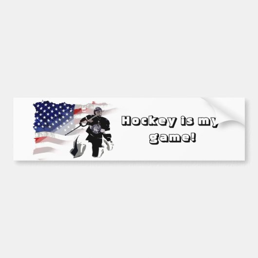 Hockey Goalie en US Flag Car Bumpersticker (Voorkant)