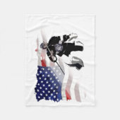 Hockey Goalie en US Flag Fleece Blanket (Voorkant)