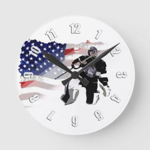 Hockey Goalie en US Flag  Ronde Klok