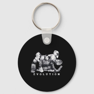 Hockey Goalie Evolutie Geen Masker Vintage Masker Sleutelhanger