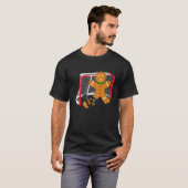 Hockey Goalie Funny Christmas Gingerbread Tee Men T-shirt (Voorkant volledig)