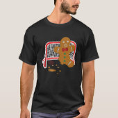 Hockey Goalie Funny Kerstmis Gingerbrood Man Goal T-shirt (Voorkant)