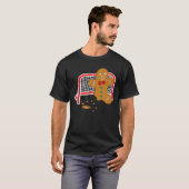 Hockey Goalie Funny Kerstmis Gingerbrood Man Goal T-shirt (Voorkant volledig)