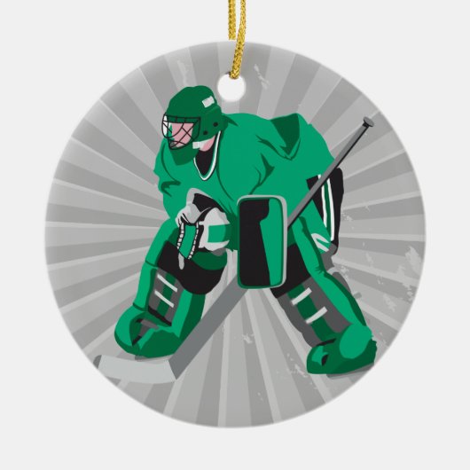 hockey Goalie gereed Keramisch Ornament (Voorkant)