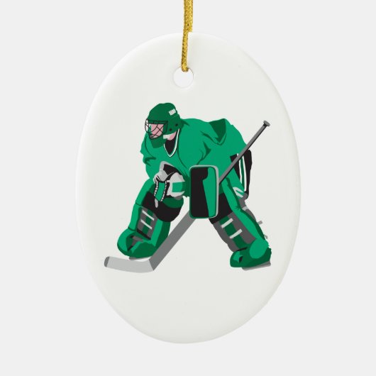 hockey Goalie gereed Keramisch Ornament (Voorkant)