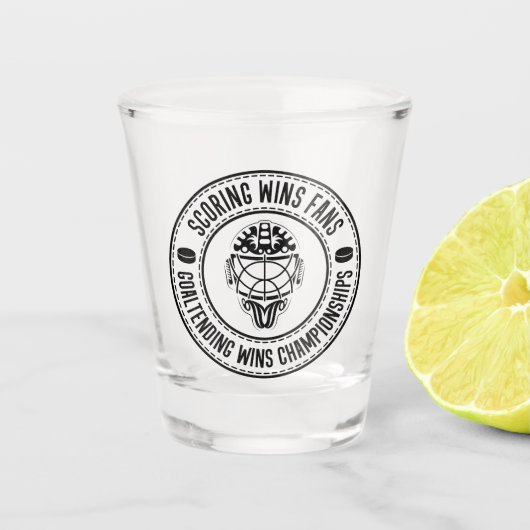 Hockey Goalie Gezegde Shot Glas (Voorkant)